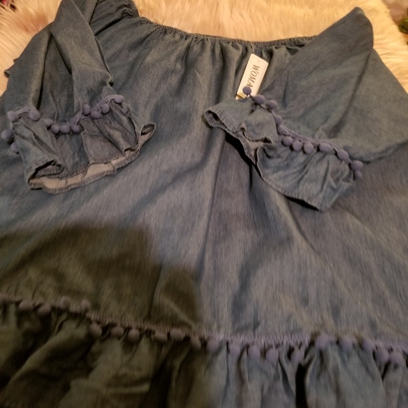 Denim Peasant Shirt - Picture 5 of 7